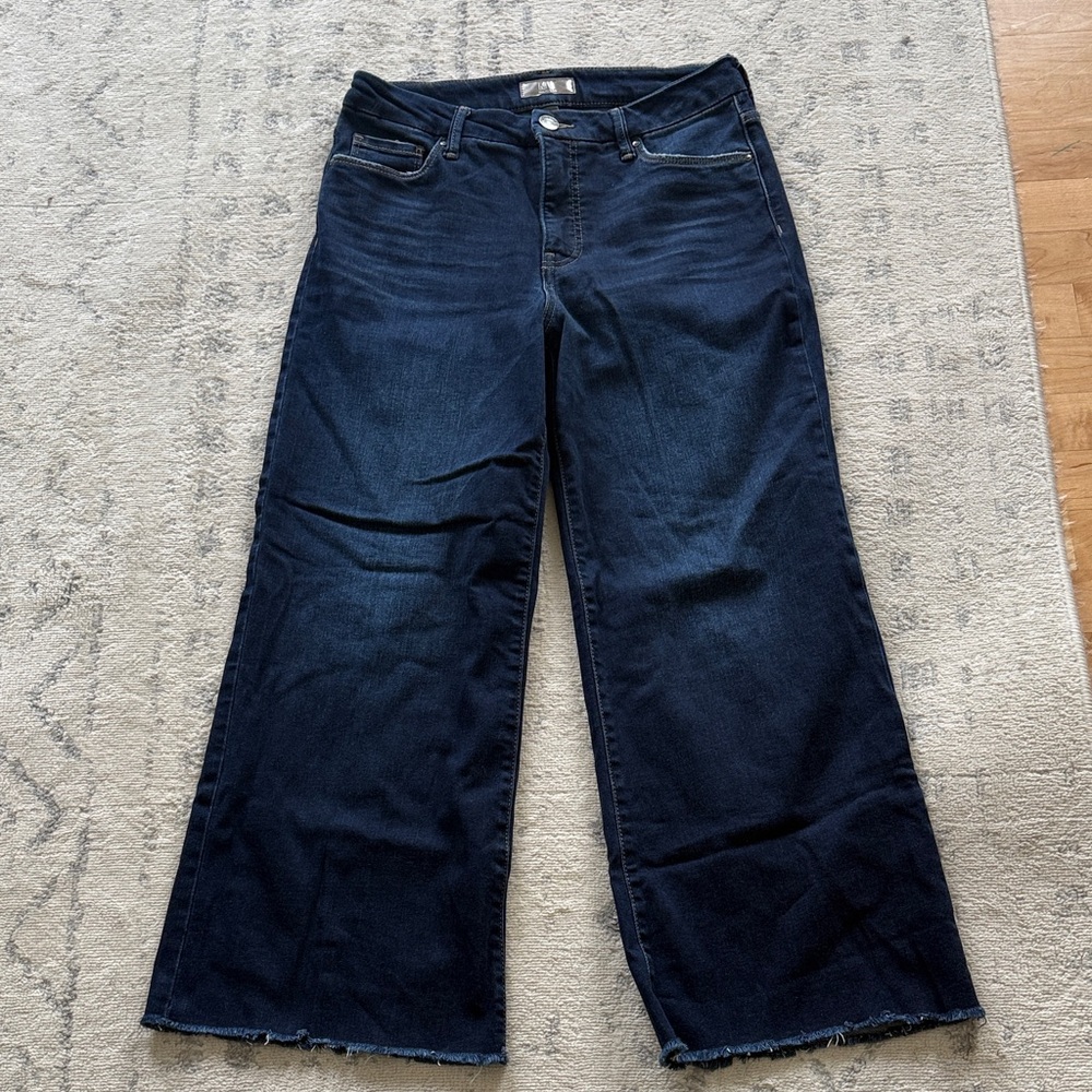Kut from the Kloth: Meg Fab Ab Wide Leg, High rise: Dark Indigo Flare Jeans